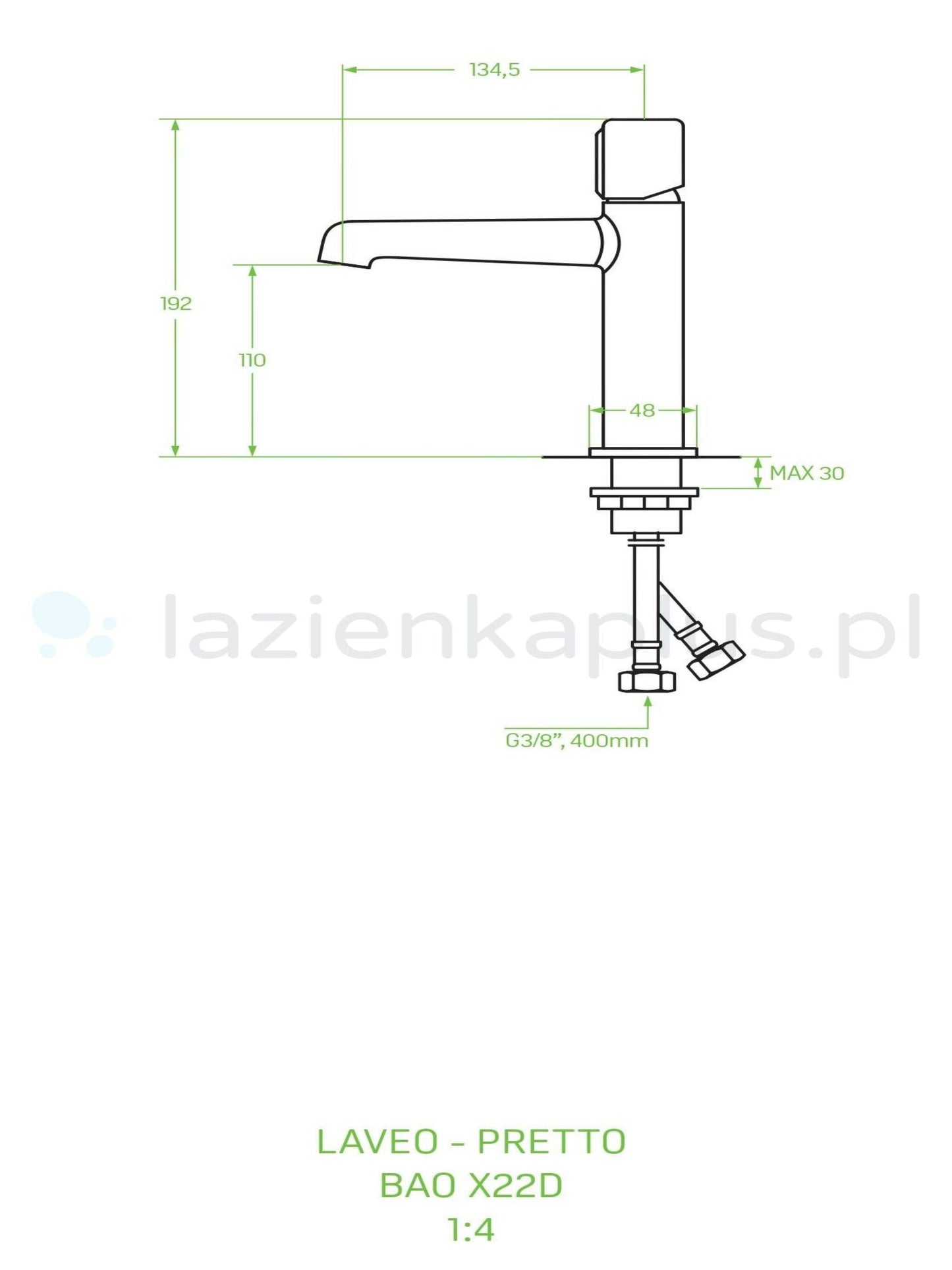 Baterie Lavoar Pretto Grafit - finisaj Grafit