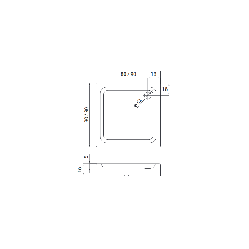 cadita dus patrata - design modern și elegant