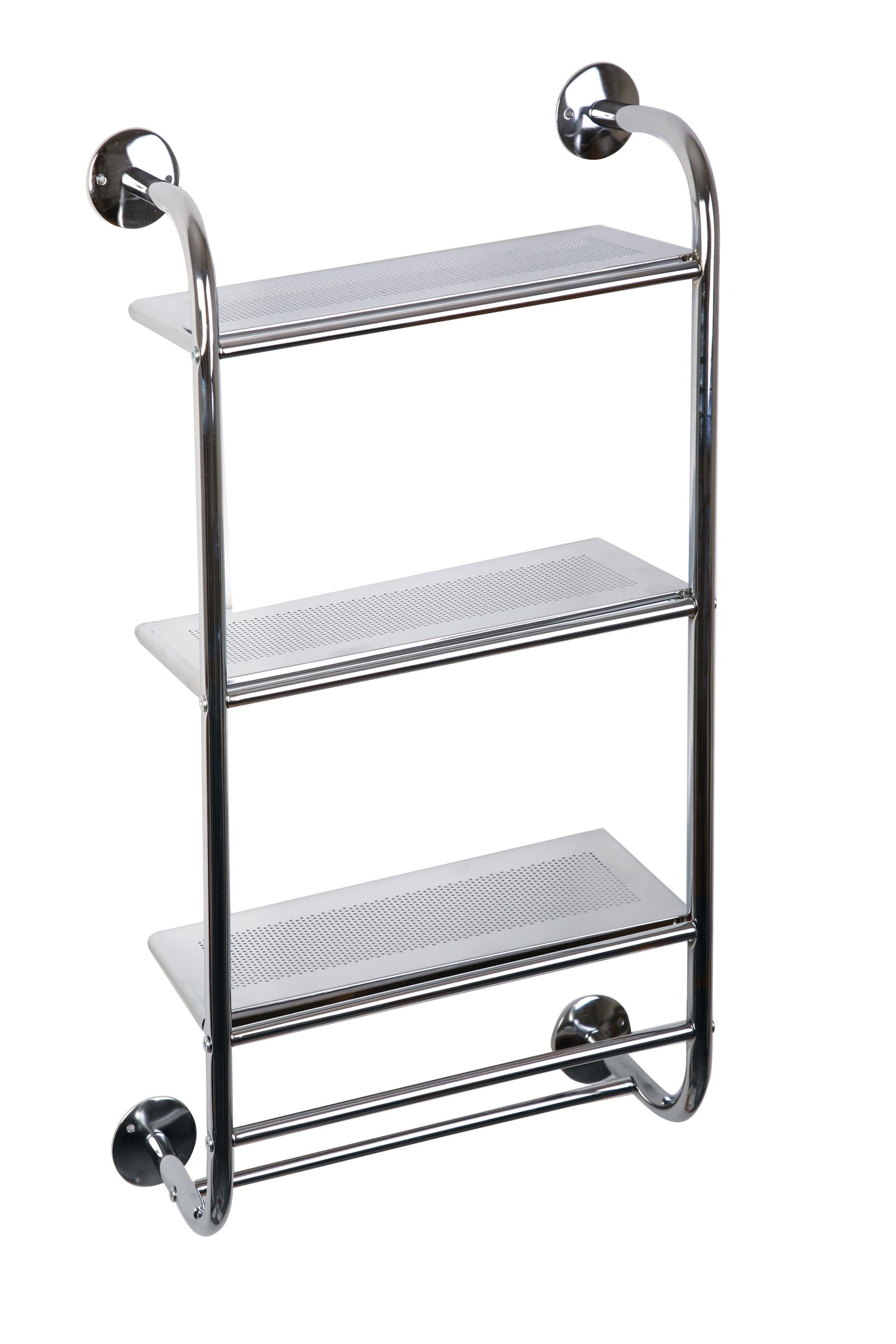 Etajeră de baie metalică, 72×44×18 cm, 3 polițe, finisaj crom!