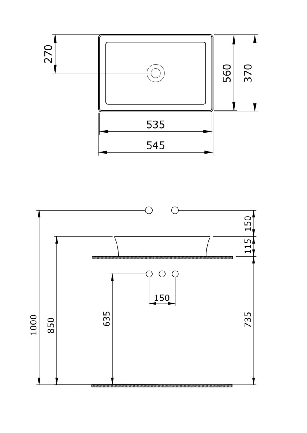 Lavoar Alb de pus pe Blat Model Sorana