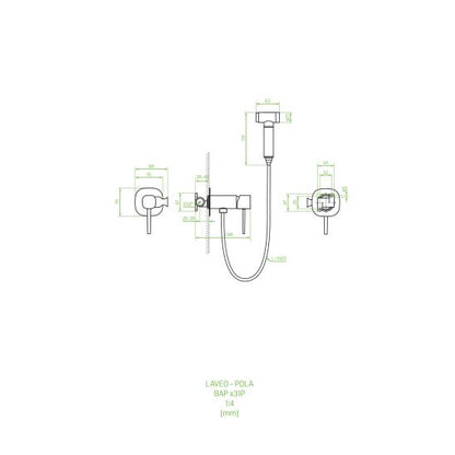 Laveo Pola - Baterie Bideu cu Set de Dus Ascuns