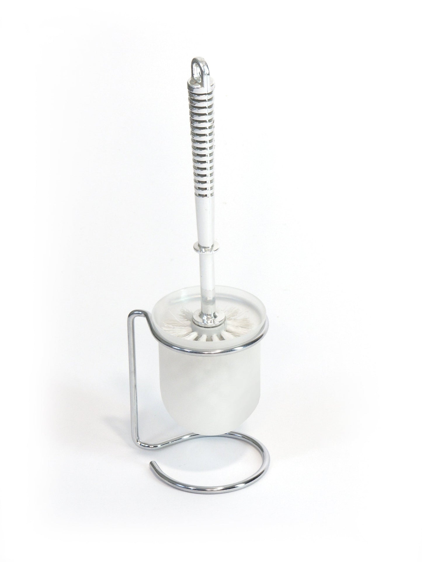 Suport si Perie WC, Recipient Alb Mat