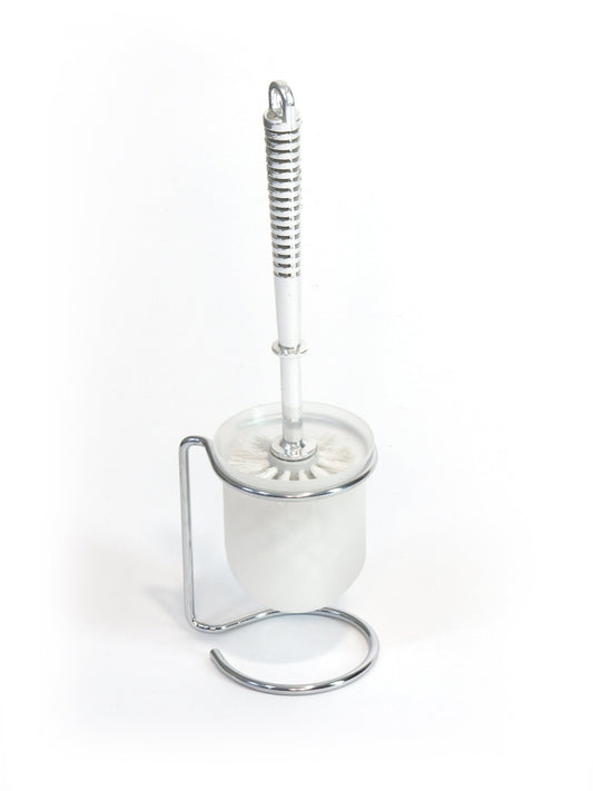 Suport si Perie WC, Recipient Alb Mat