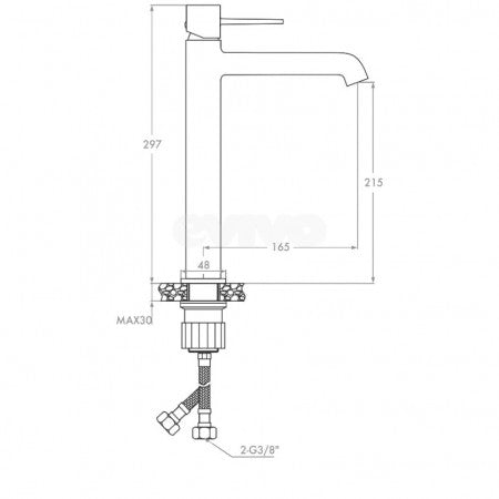 Baterie  Lavoar Inalta  Laveo Pola Rose-Gold cu Ventil Click-Clack