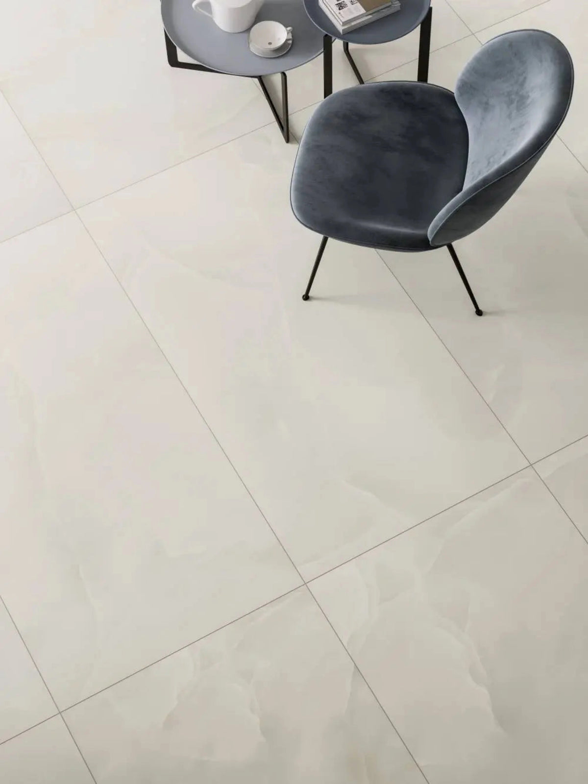 Gresie porțelanată Prestigio Onyx White efect marmură albă Refin

