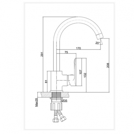 Echipată cu cartuș ceramic V35, bateria asigură o utilizare lină, silențioasă și un control precis al temperaturii și debitului de apă. Pipa rotativă înaltă oferă mobilitate excelentă, fiind potrivită atât pentru chiuvete standard, cât și pentru cele cu două cuve.