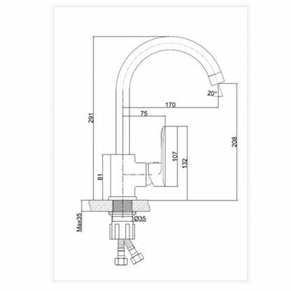 Echipată cu cartuș ceramic V35, bateria asigură o utilizare lină, silențioasă și un control precis al temperaturii și debitului de apă. Pipa rotativă înaltă oferă mobilitate excelentă, fiind potrivită atât pentru chiuvete standard, cât și pentru cele cu două cuve.