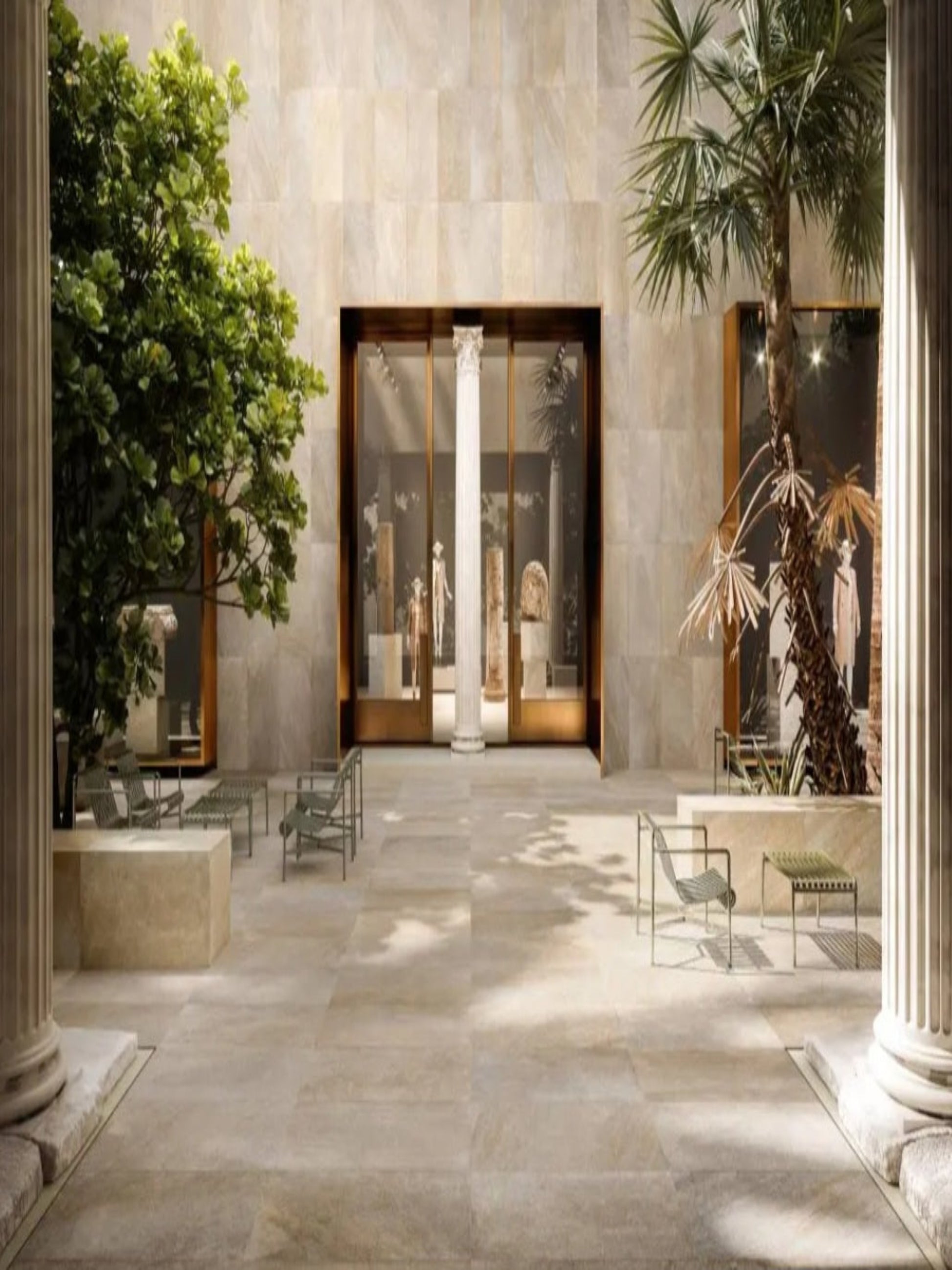 gresie portelanata rectificata pentru interior exterior tip piatra natural