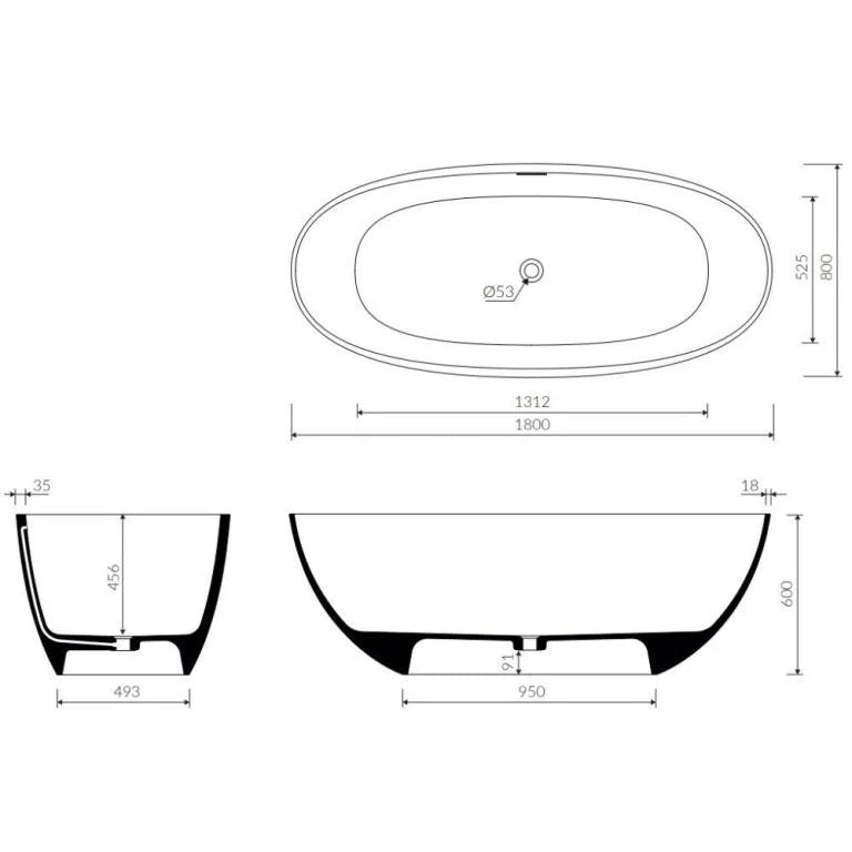 Detaliu material mineralicast alb lucios – cadă Wilma I