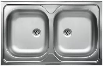Chiuveta Bucatarie pe Blat, 2 cuve 800x500 mm
