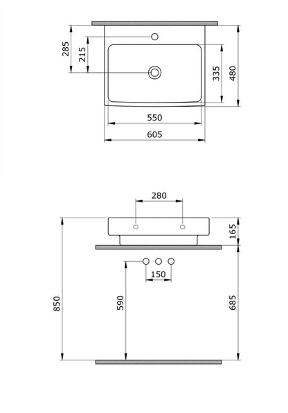 Lavoar Alb Suspendat Lusa