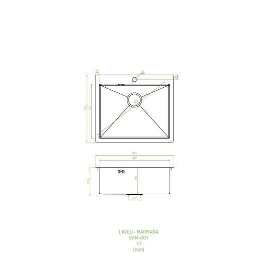 Chiuveta din Otel cu 1 Cuva Fara Uscator, MARMARA