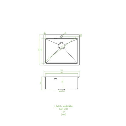 Chiuveta din Otel cu 1 Cuva Fara Uscator, MARMARA