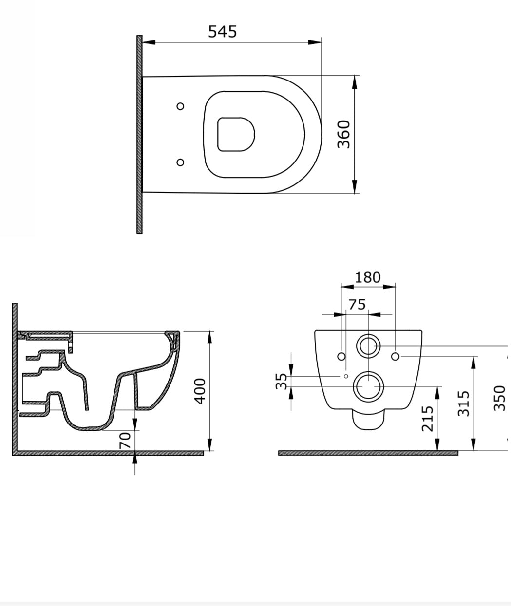 Vas WC Rimless Model Padme